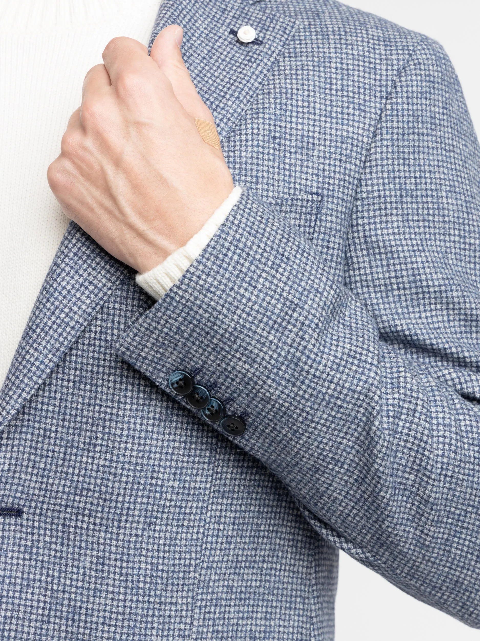 Light Blue Check Wool-Alpaca Sport Jacket