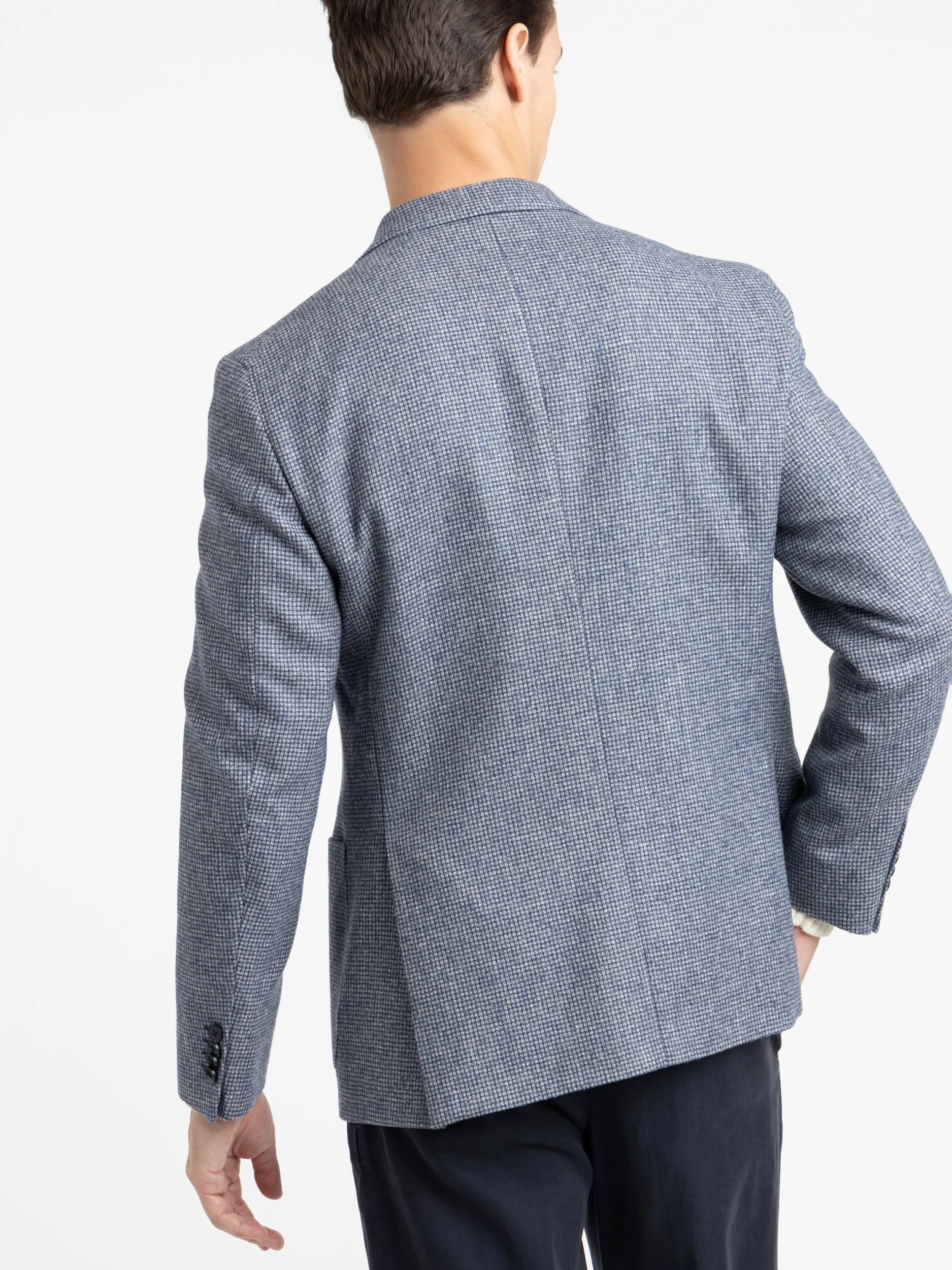 Light Blue Check Wool-Alpaca Sport Jacket