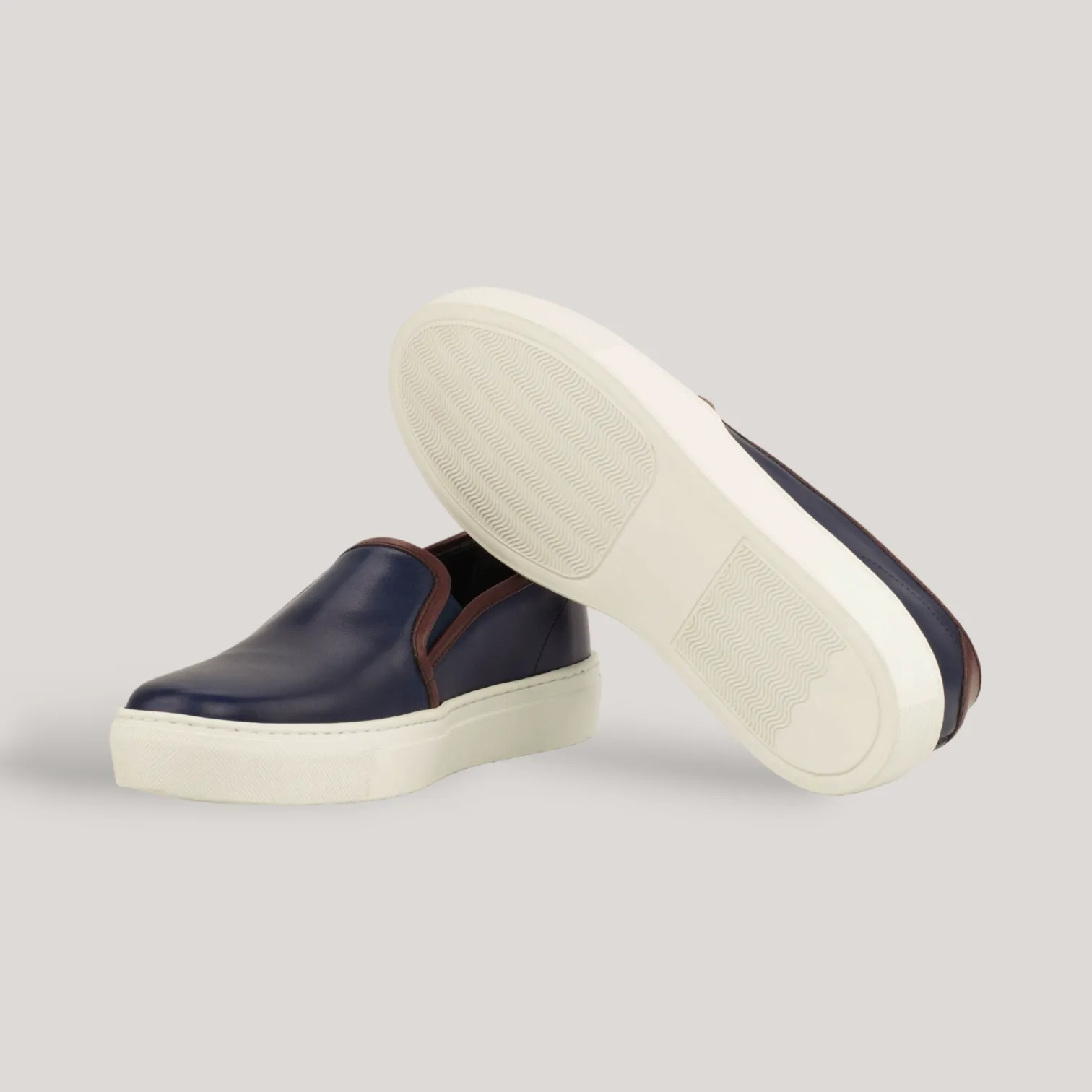 LUCE | Slip-On Sneakers - Navy & Burgundy | Women's