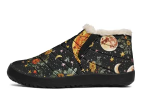 Lunar Meadow Winter Sneakers - Warm & Easy Slip-On Shoes Lined with Vegan Wool with Anti-Slip Soles