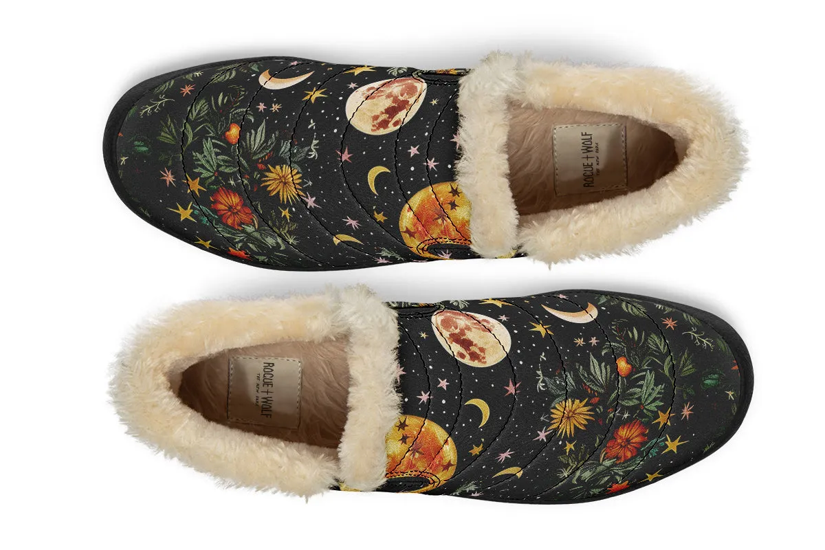 Lunar Meadow Winter Sneakers - Warm & Easy Slip-On Shoes Lined with Vegan Wool with Anti-Slip Soles