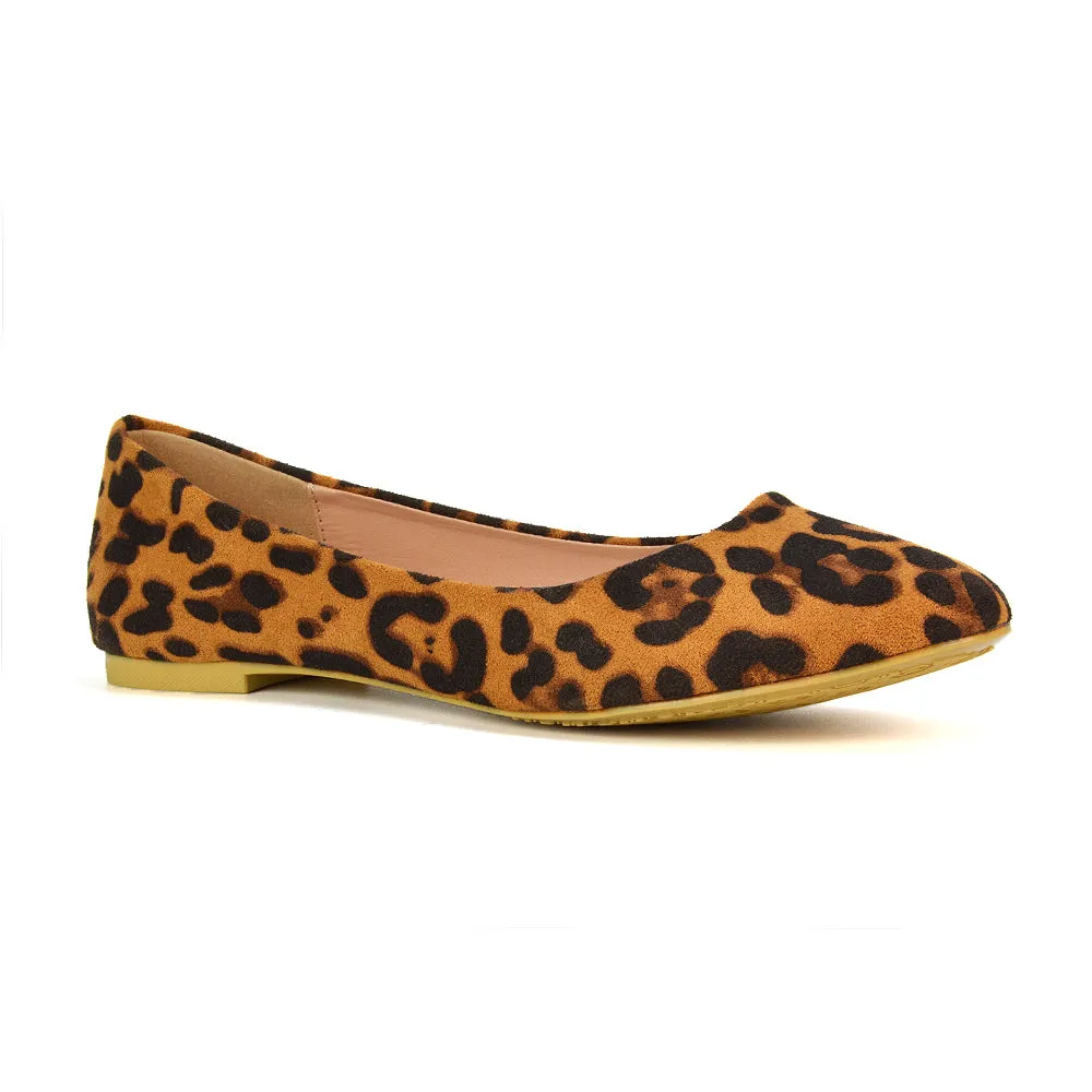 Maleficent Ballerina Pumps Slip On Flat Shoes in Leopard Pattern