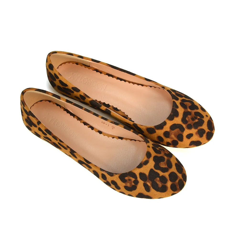 Maleficent Ballerina Pumps Slip On Flat Shoes in Leopard Pattern