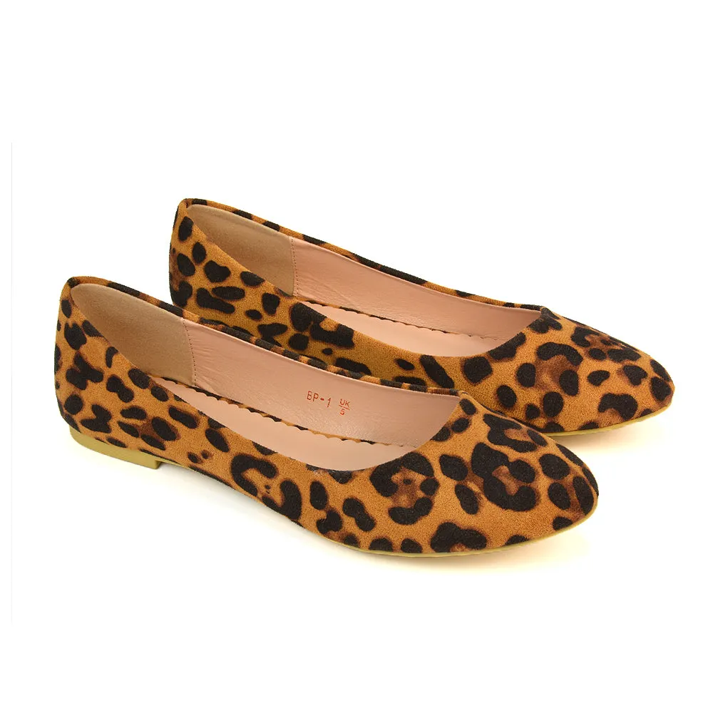 Maleficent Ballerina Pumps Slip On Flat Shoes in Leopard Pattern