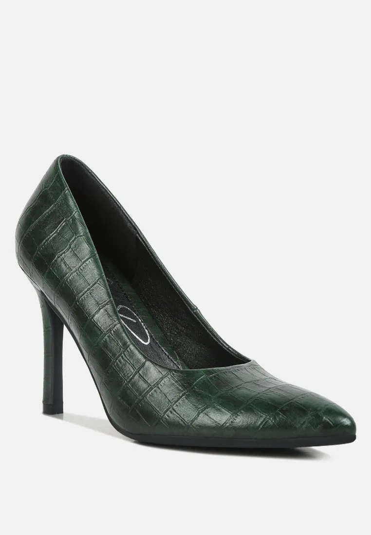 Mellen Croc Faux Leather Formal Pumps