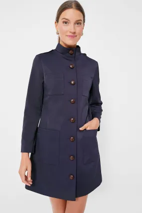 Navy Buttoned Darcey Dress