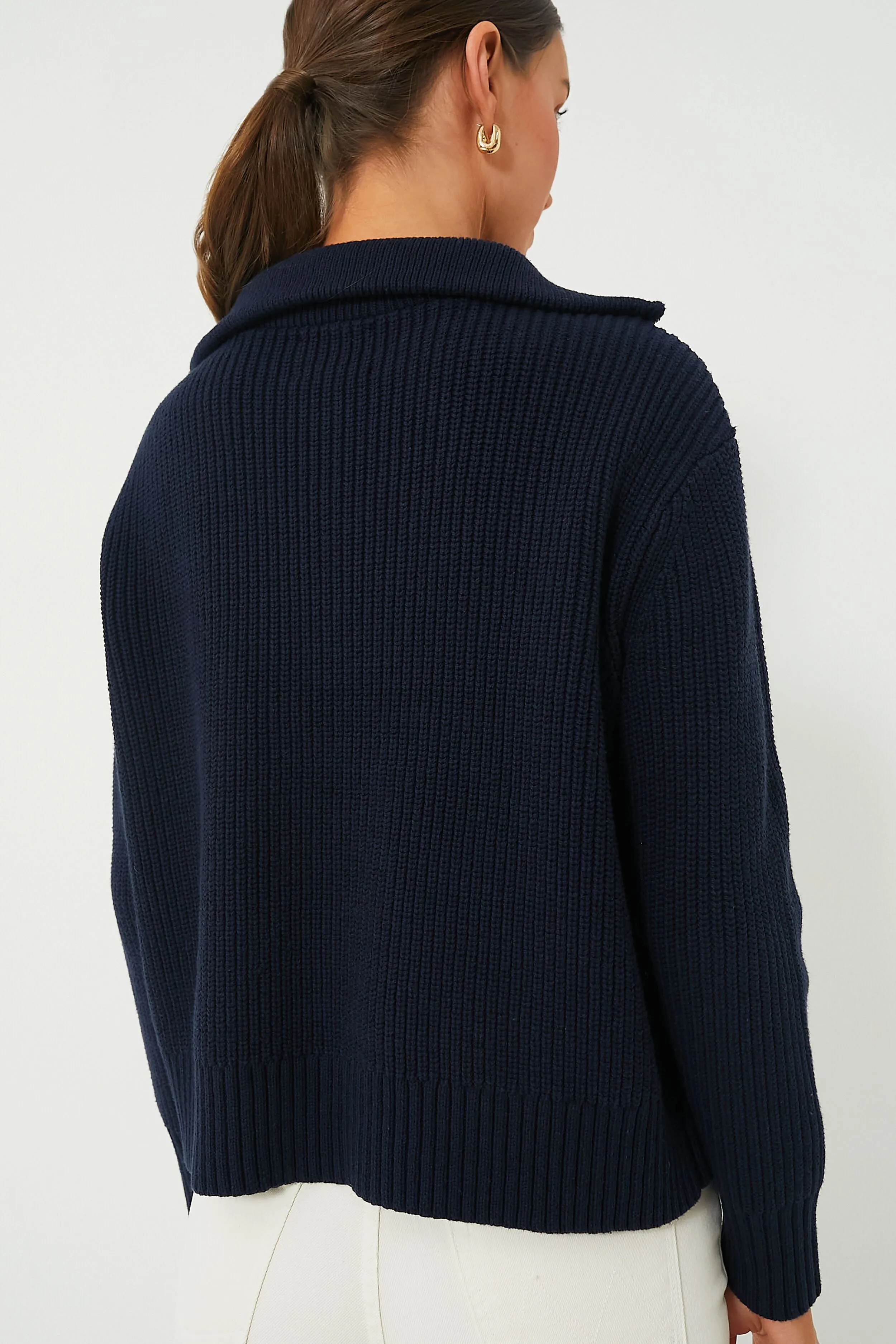 Navy Cropped Estella Quarter Zip