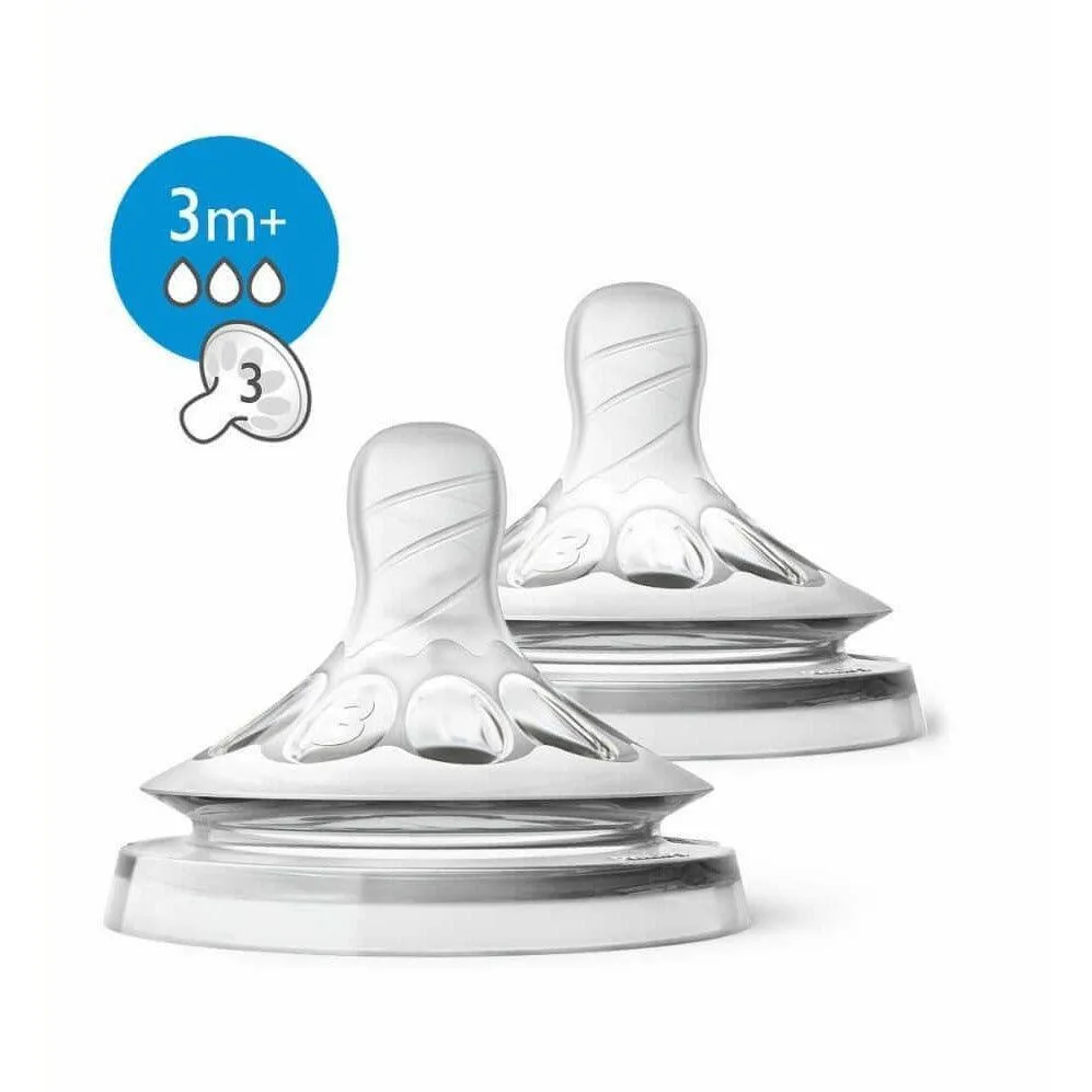 Philips Avent Natural Teat, 3 Months , Medium Flow