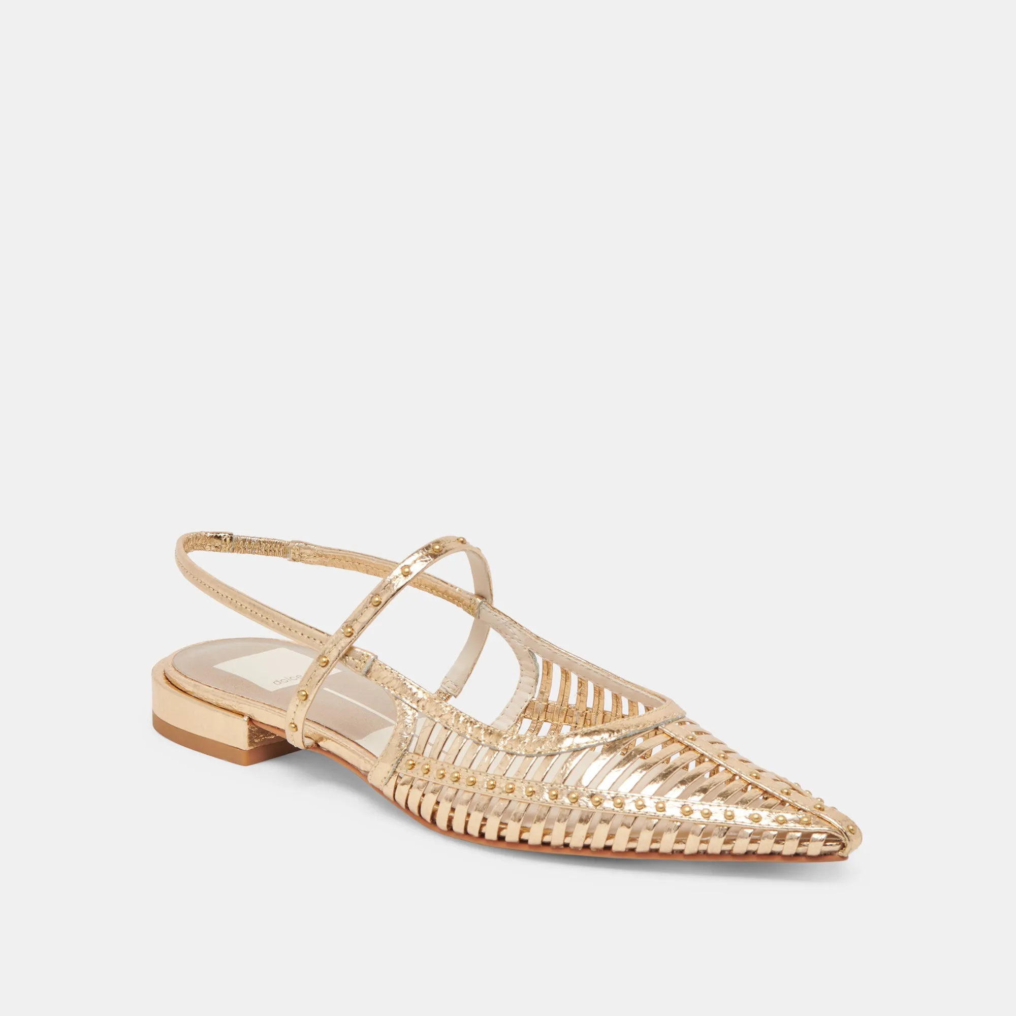 PHINLY FLATS GOLD DISTRESSED LEATHER