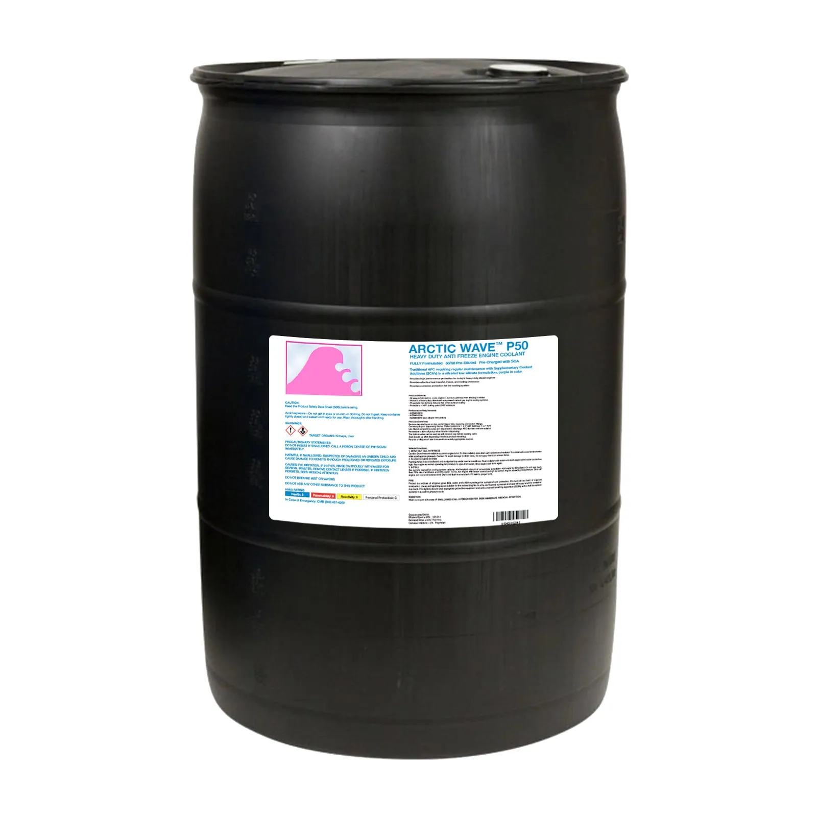 Pink 50/50 Heavy Duty SCA Precharged Antifreeze - 55 Gallon Drum