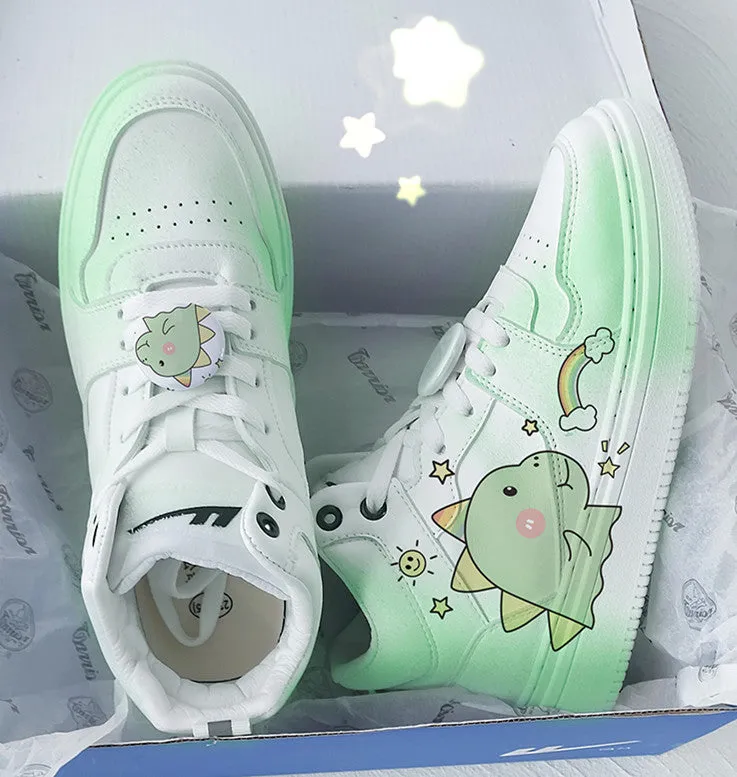 Preppy High Tops sneakers Lovely Dinosaur Shoes