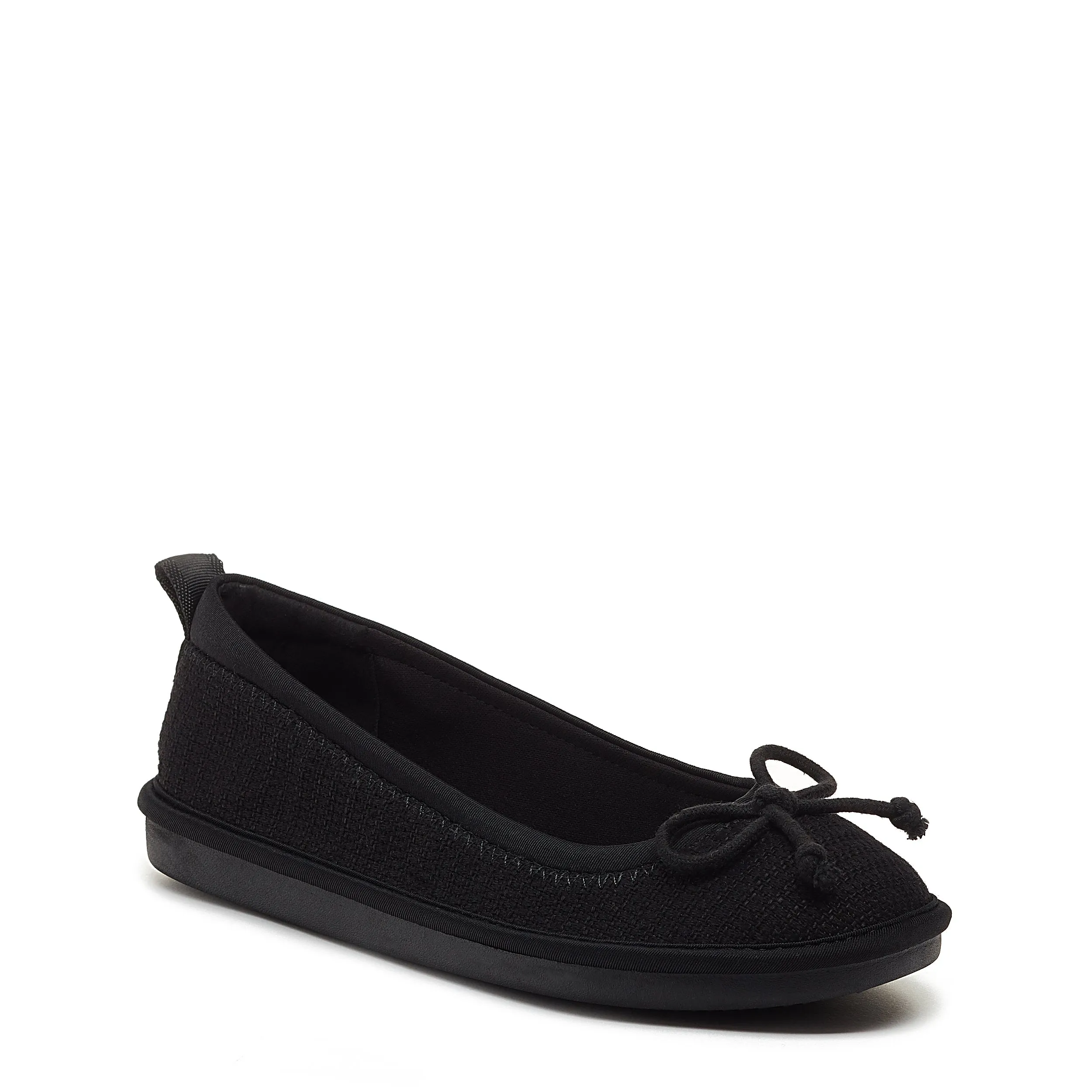 Radha Black Slip-On Casual Flat Shoes