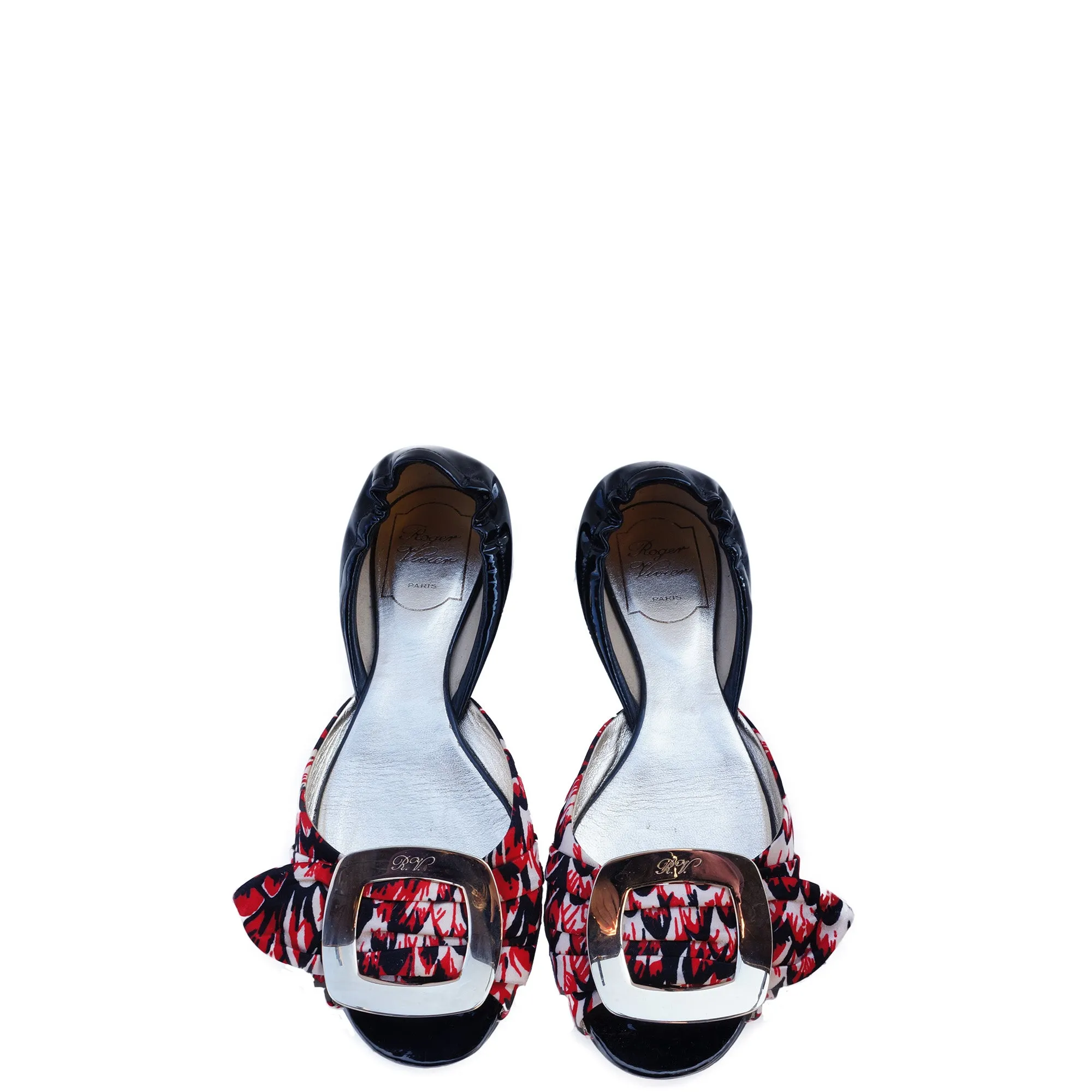 ROGER VIVIER FLORAL BUCKLE D'ORSAY FLATS