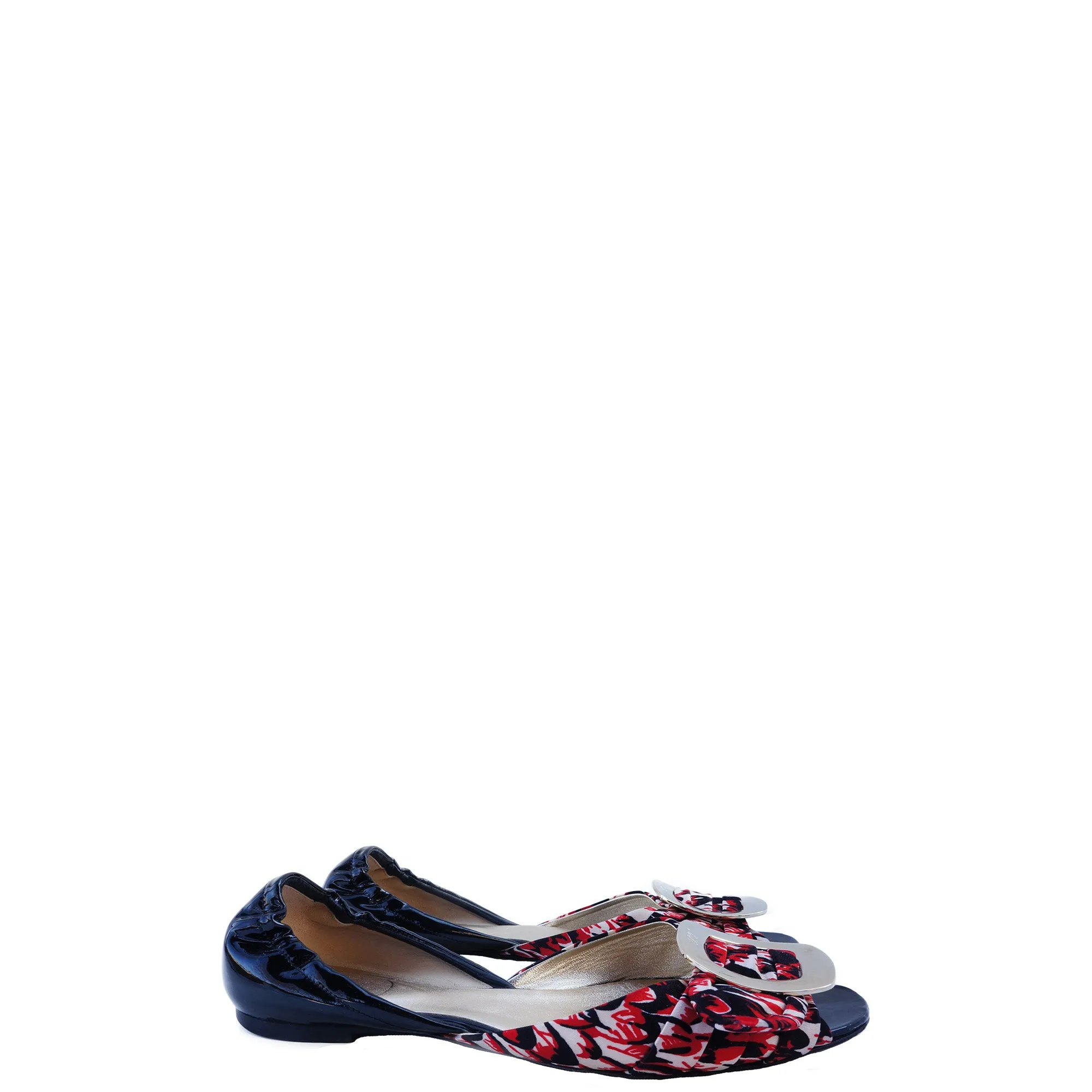 ROGER VIVIER FLORAL BUCKLE D'ORSAY FLATS