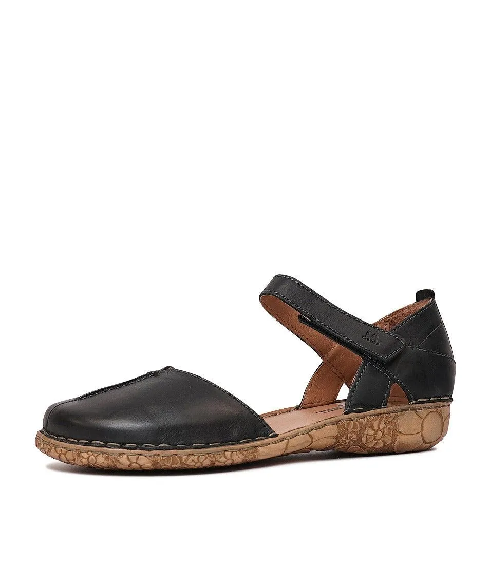 Rosalie 42 Black Leather Flats