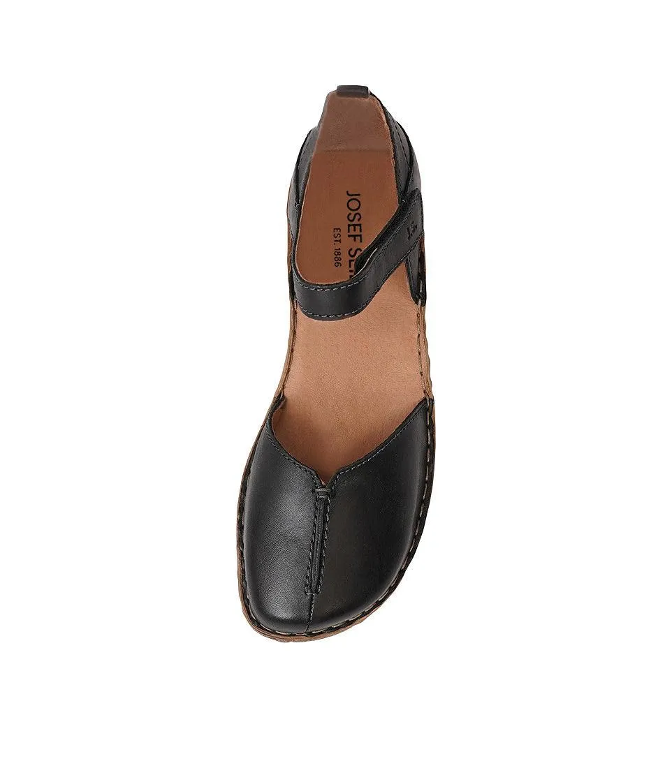 Rosalie 42 Black Leather Flats