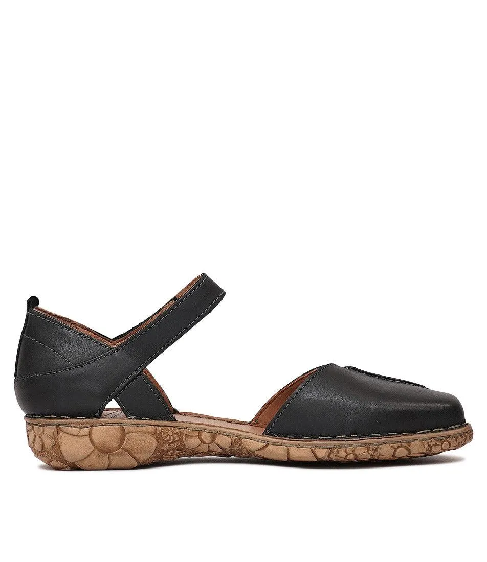 Rosalie 42 Black Leather Flats