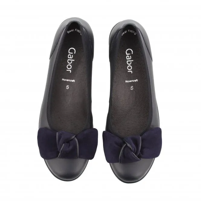 Salerna Navy Leather and Suede Pumps