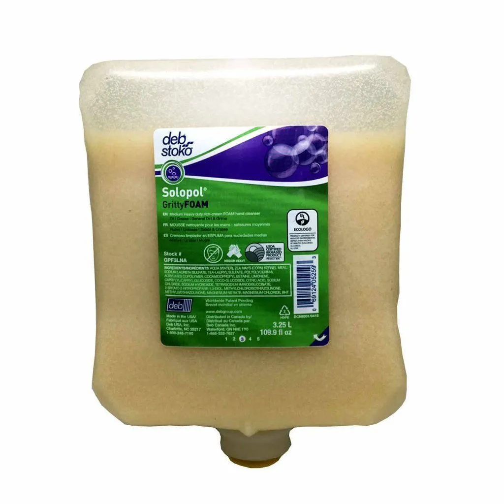 Solopol GFX Heavy Duty Hand Cleansing [GrittyFoam] 3.25 Liter Refill - GPF3LNA, Pack of 1