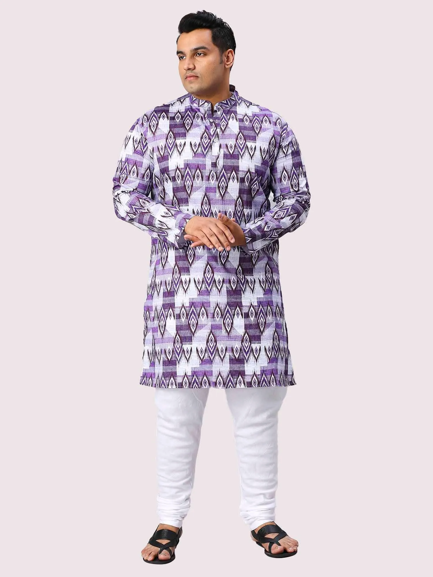 Spun Pearl Digital Printed Men's Plus Size Kurta