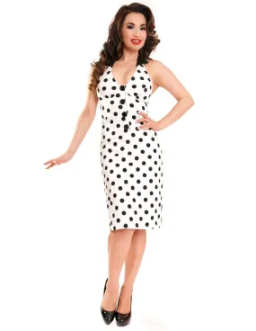 Steady Clothing Cherry Dollface Rockabilly Polka Dot Halter Dress U.S.A