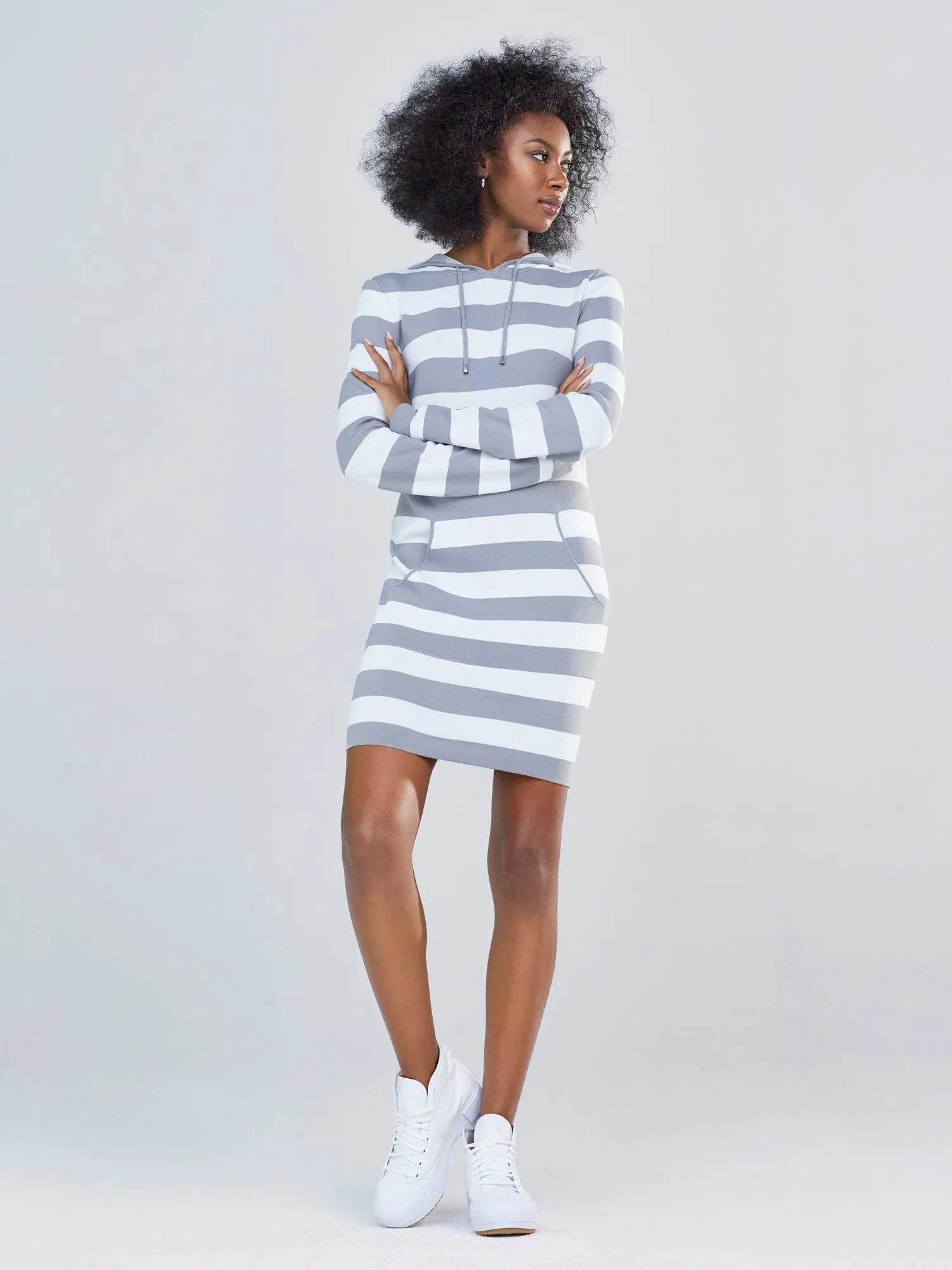 Stripe Hoodie Dress