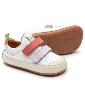 Tip Toey Joey Girl's Bossy Play Sneakers, White/Lavander/Coral Matte