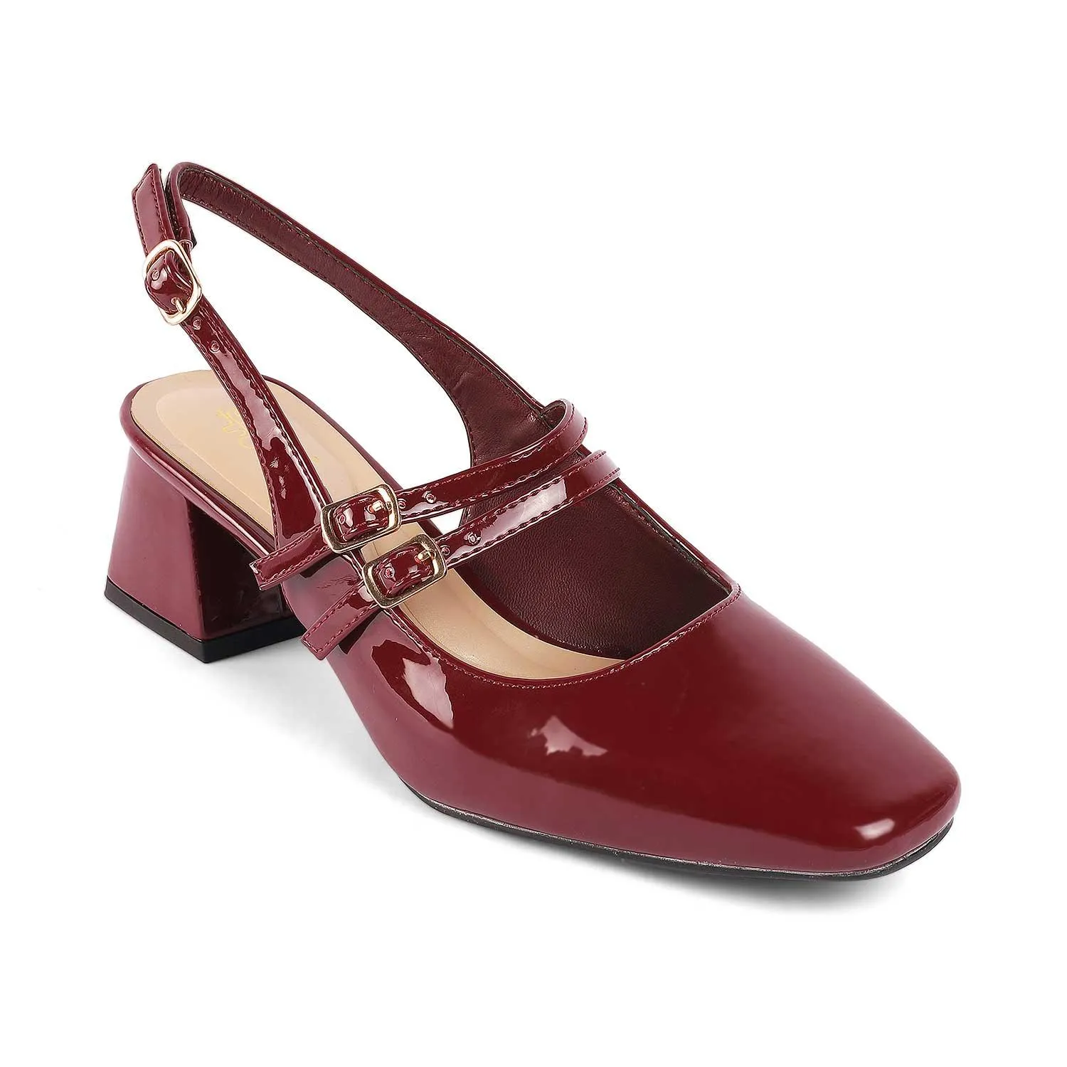 Tresmode Sofab Maroon Women's Dress Block Heel Pumps