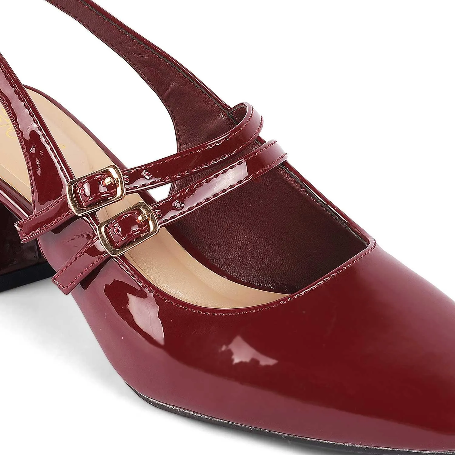 Tresmode Sofab Maroon Women's Dress Block Heel Pumps