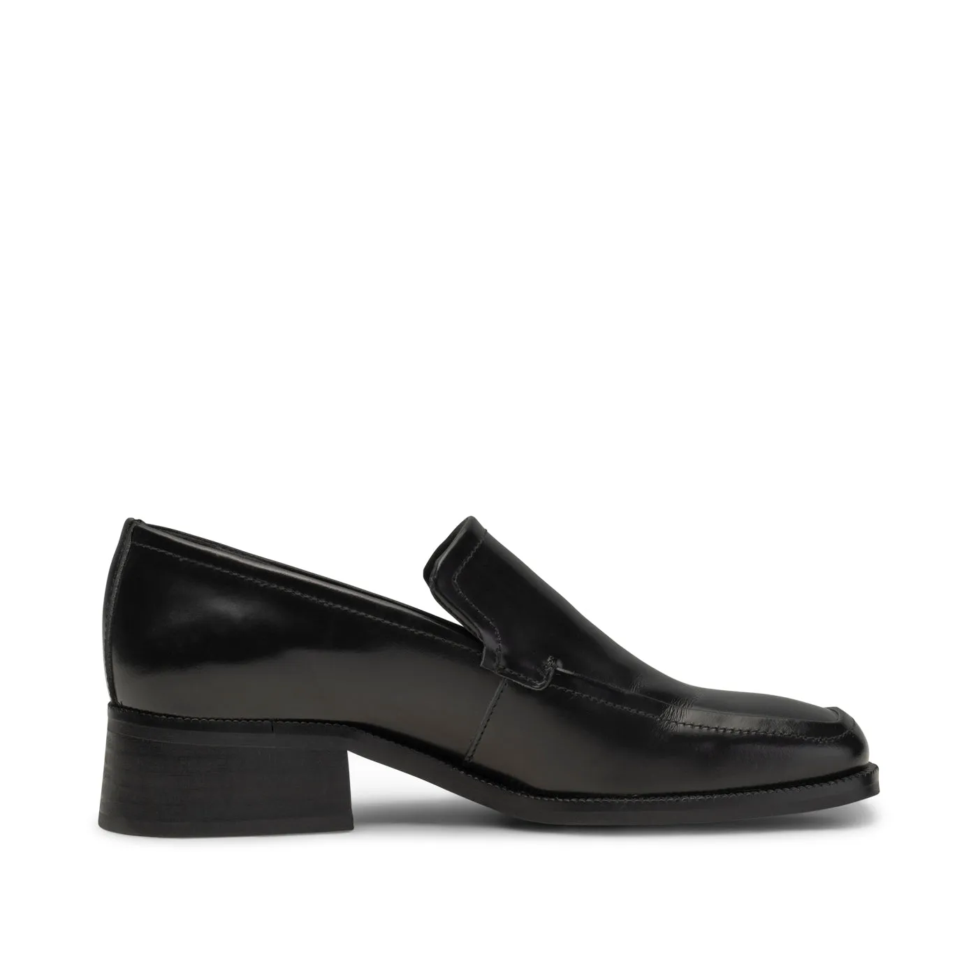 Ulla loafer leather - BLACK HIGH SHINE