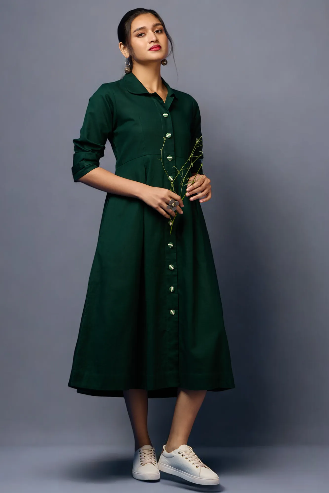 versatile peter pan collar dress/ jacket - Forest Shadows & Verdant Beauty