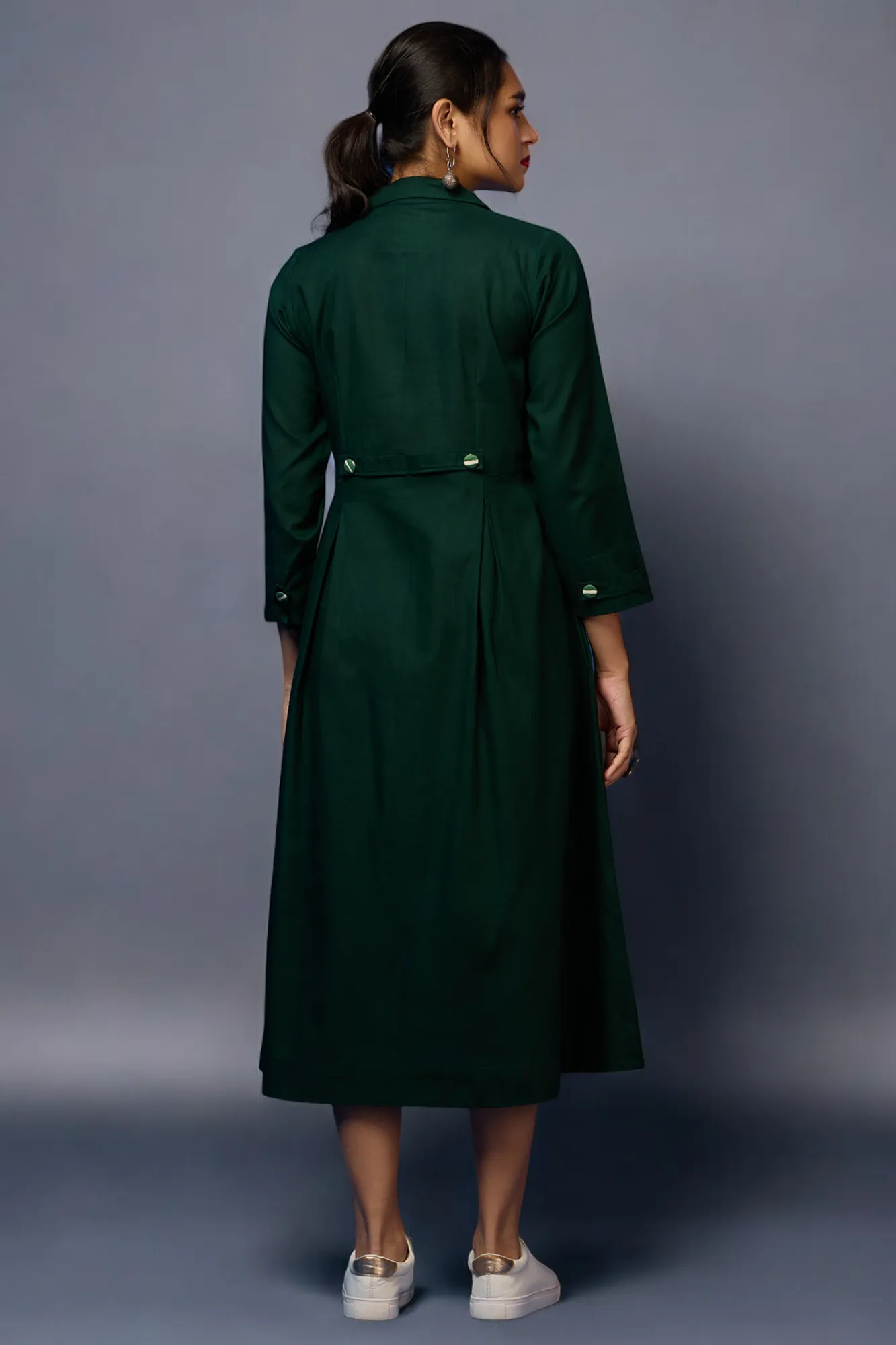 versatile peter pan collar dress/ jacket - Forest Shadows & Verdant Beauty