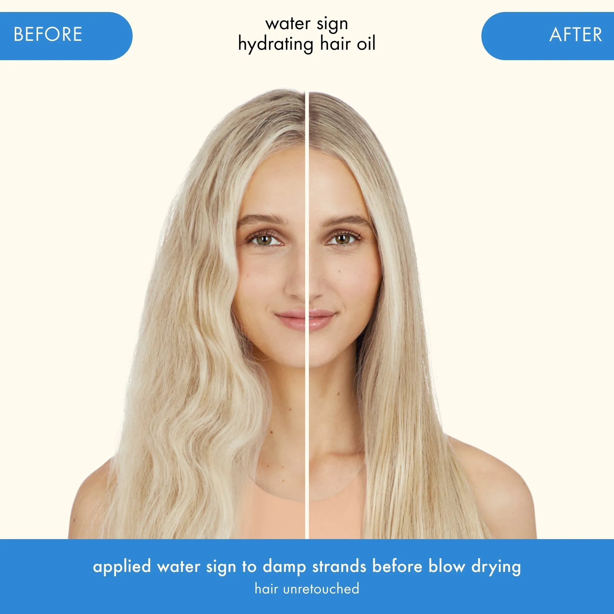 water sign | hydrating hair oil for dry hair