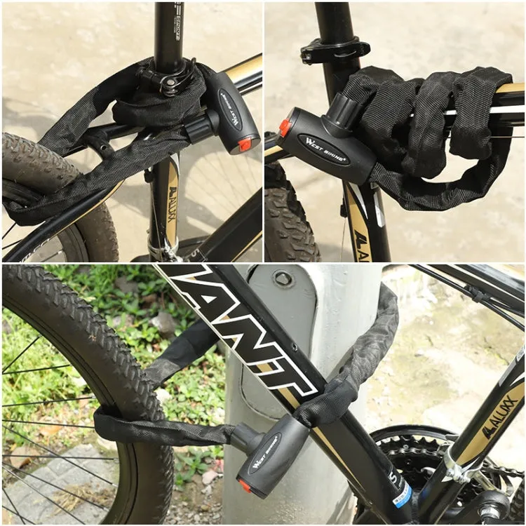 WEST BIKING 0705042 Bicycle Anti-Theft Key Lock Mountain Bike Motorcycle Chain Lock, Specification: 0.9M