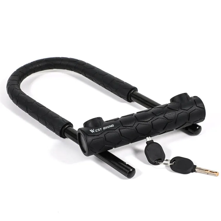 WEST BIKING Bicycle Lock Motorcycle Electric Car Anti-Theft Lock, Specification: Long U-shaped Lock Cable