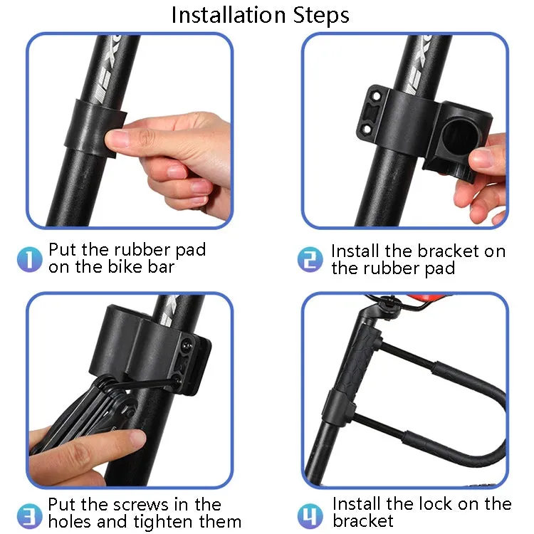 WEST BIKING Bicycle Lock Motorcycle Electric Car Anti-Theft Lock, Specification: Long U-shaped Lock