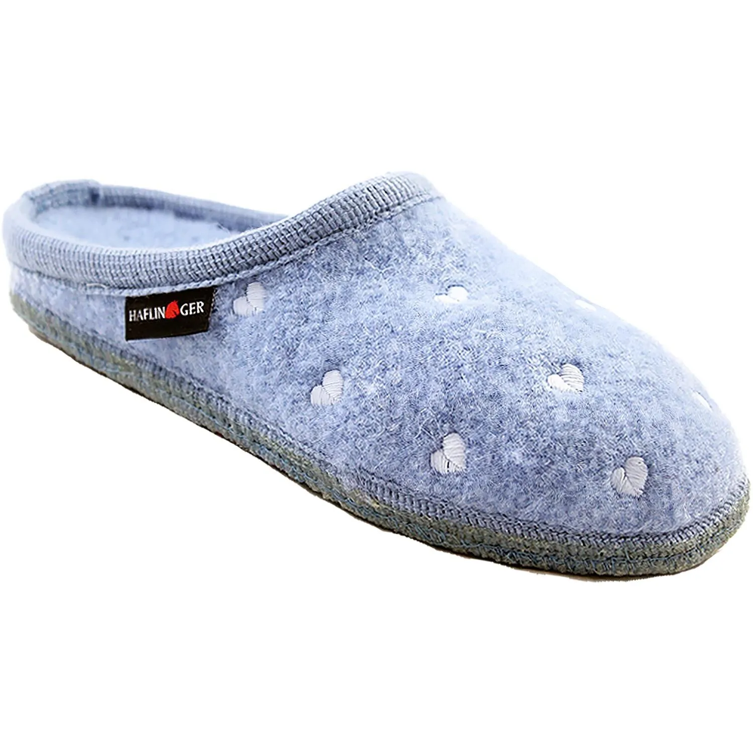 Women's Haflinger Hearts Powder Blue Wool