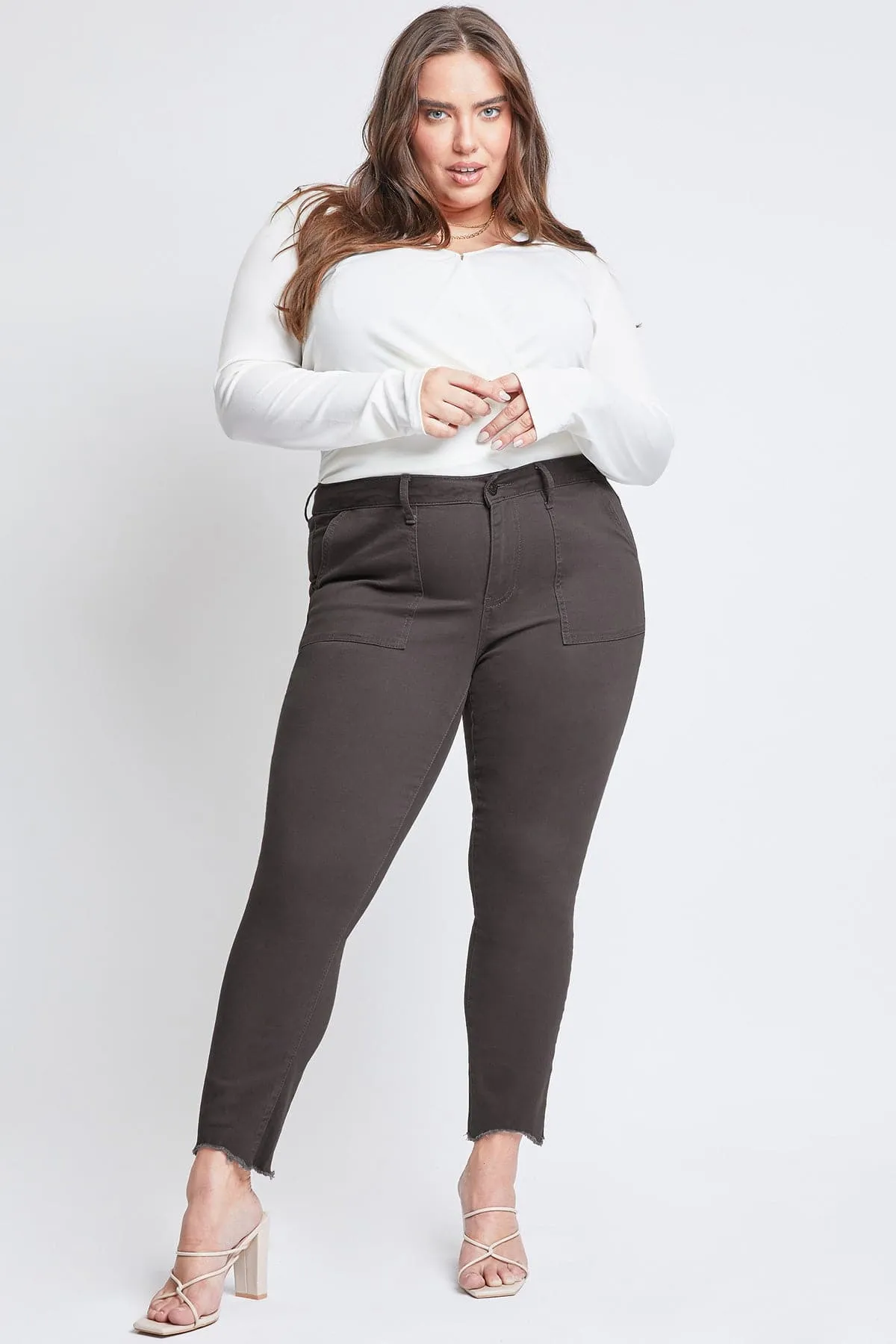 Women's Plus Size Raw Hem Pants