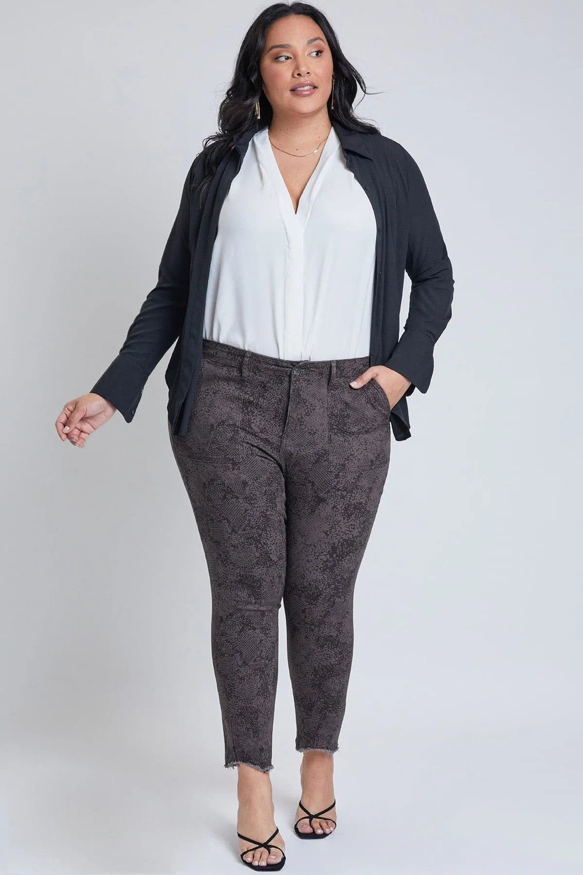 Women's Plus Size Raw Hem Pants