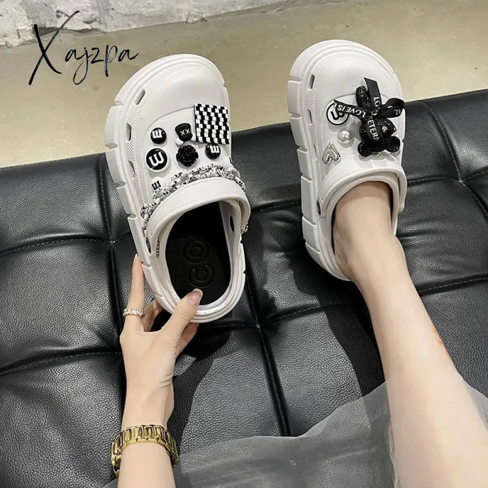 Xajzpa - Platform Slippers Summer Women's Sandals 7cm Wedges Ladies Outdoor Clogs Thick Street Beach Slides Girls Flip Flops Garden Shoes