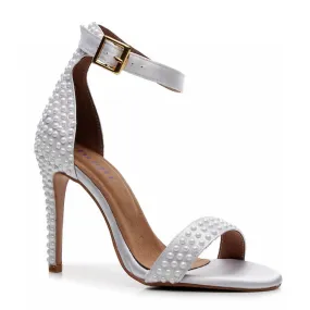 Zuri - White Satin Pearl - Street Sole